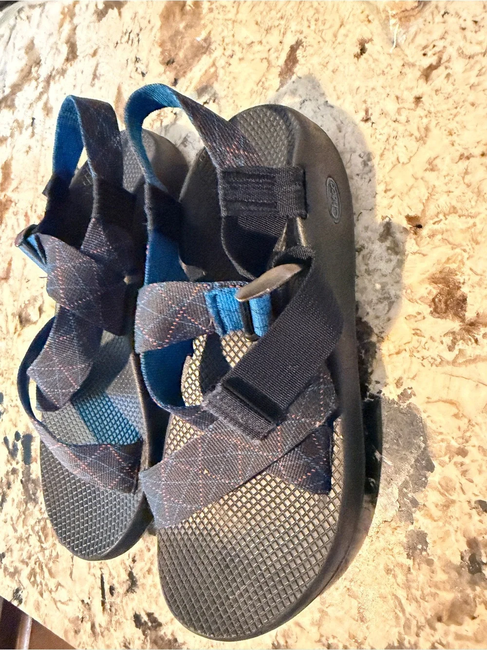 Chaco Men's Navy Blue Patterned Strappy Sandals